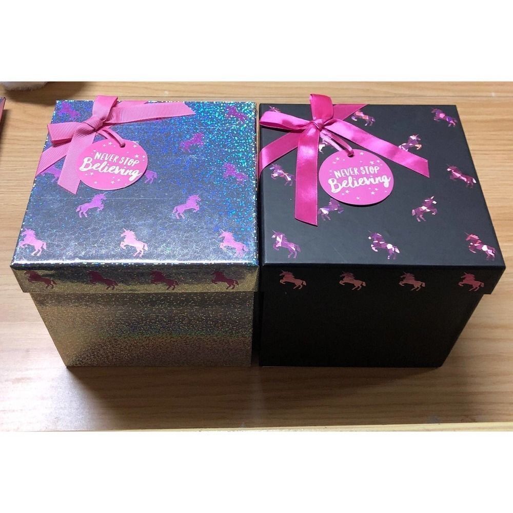 Unicorn Gift Boxes Gifting (2) Silver/black/pink